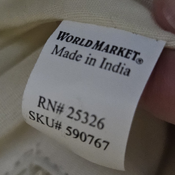 Like New - Cost Plus World Market Cream and Brown Woven Satchel, Removable Tote - Picture 6 of 6